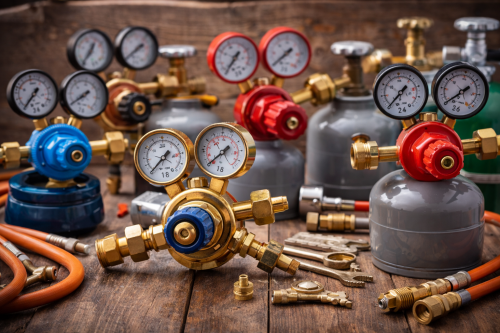 Газовые редукторы с манометрами и баллонами